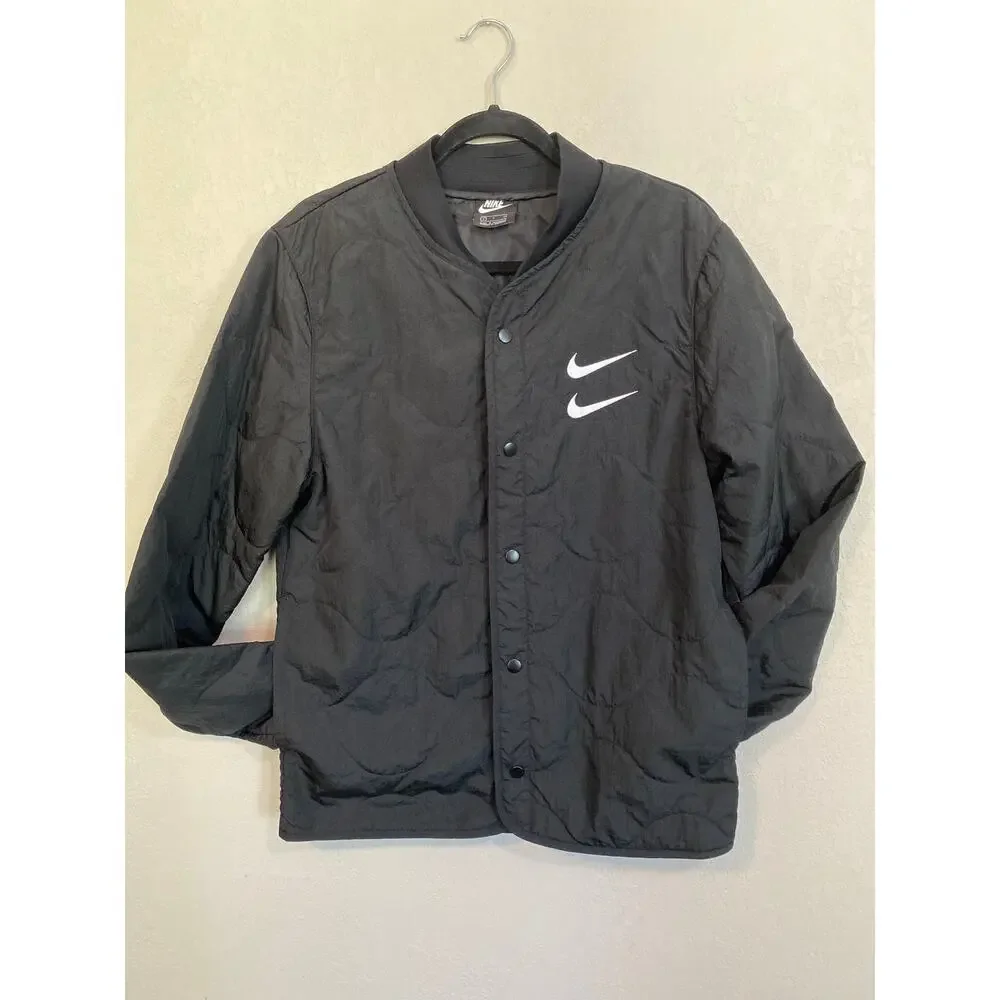 Nike Sportswear Limited Edition Double Swoosh Quilted Black Jacket Size S